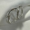 Frosted Sterling Silver 25 mm Hoop Earrings, Sterling Silver