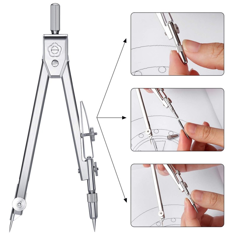 Student Geometry Math Set, Drawing Compass and 6 Inch Blue