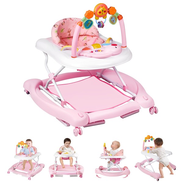 RefoereBabe Baby Walker with Wheels, 5 in 1 Baby Walkers