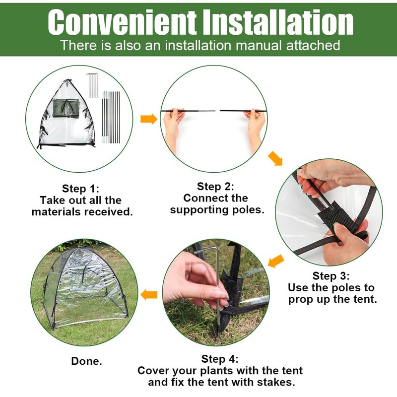 Plant Covers Freeze Protection, Clear Outdoor Garden Frost Cover, Plant
