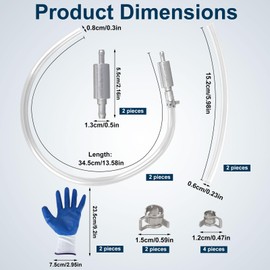 Penitue 2 Sets Brake Bleeder Hose, One-Way Check Valve Tube Universal Motorcycle Break Bleeding Hose Kit with Gloves and Metal Clips for Cars Motorcycles Clutch Hydraulic System Accessories Tool