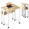 GreenForest Folding Desk Small Rolling Desk with Storage Shelf,24.8 inch