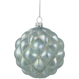 Northlight 4.5" Glittered Blue and Silver Glass Christmas Ball Ornament