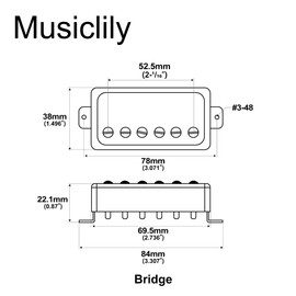 Artec VH59 Vintage Tone Covered Alnico 5 Humbucker Bridge Pickup 8.4K for Les Paul Style Electric Guitar, Chrome
