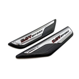 Compatible with Accord 2018-2022 car Exterior Accessories Modeling Set of car Fender Emblems(2.0T Silver Black) A-01