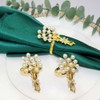 Climple Napkin Rings Set of 4 - Pearl Bouquet Napkin