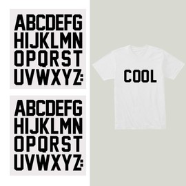 2 Sheets Iron on Letters for Clothes, 2 Inch Heat Transfer Letter Patches A-Z Alphabets PU Transfers Stickers for DIY Crafts Sport T Shirts Clothes (Black)