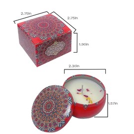 HYCSC Rose Scented Candles, Aromatherapy Candles for Home, ong Burn Scented Candles with Lid, Sustainable Use of Tin Boxes