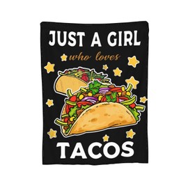 Taco Blanket for Girls Just Girl Who Loves Tacos Throw Blanket Soft Cozy Warm Fuzzy Fleece Tacos Food Bedroom Decor Blanket Gifts for Kids Women Men Adults Couch Sofa Bedding 50"X40"