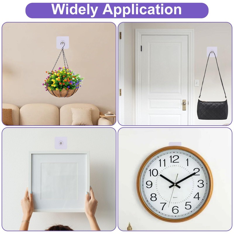 BENLIUDH Wall Hangers Without Nails, Adhesive Wall Hooks Picture Hangers