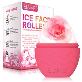 Ice Roller Face, Ice Roller for Face and Eye for Shrinks Pores, Anti-Wrinkle, Reduces Swelling, Improves Skin Elasticity, Eye Ice Massage Facial Treatment (Pink)