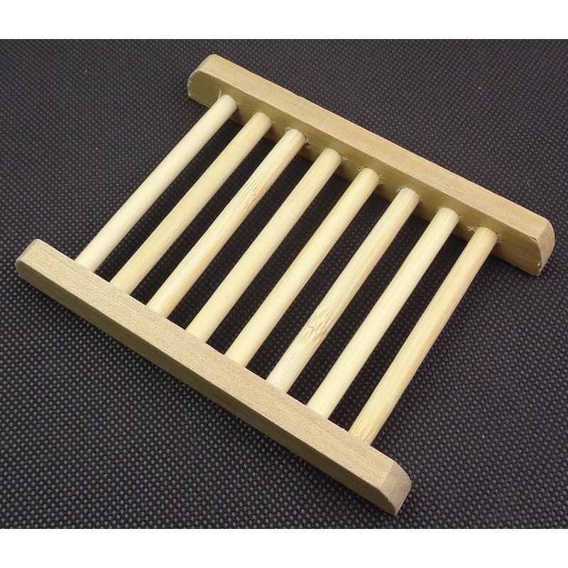 2-Pack Bamboo Soap Tray Set - Self-Draining Wooden Soap Holder