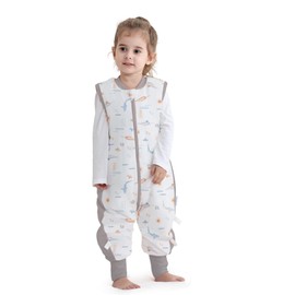 LAT LEE AND TOWN Baby Sleeping Bag with Feet 2.5 TOG Baby Sleeping Sack with Legs Autumn Winter Sleeveless Wearable Blanket for Infant Toddler (Grey, S/70)