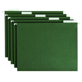Smead Hanging File Folder Kit, Letter Size, Set of 24 Hanging File Folders and 24 Top Tab File Folders, Standard Green and Manila Set (92007)