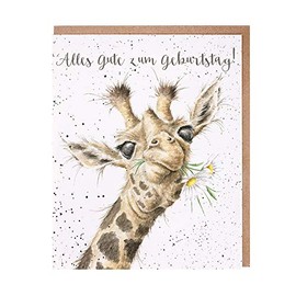 Wrendale Designs Birthday Card Giraffe Birthday Flowers