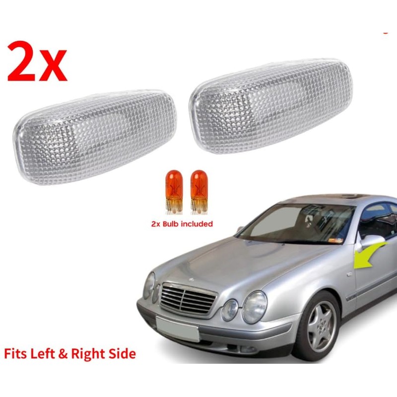 appRUN 2X Side Indicator Signal Light For Mercedes CLK Class