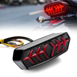KICRY Tail Light with Turn Signals Led Integrated Motorcycle Brake Taillight Compatible with GROM MSX125/SF CBR650F CTX700 CTX700N(Red Lens)