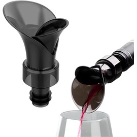 2PC Wine Aerator Pourer, Premium Black Wine Decanter Spout