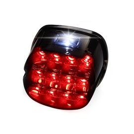 MotoParAcc Smoked LED Tail Light, Motorcycle Rear Layback Brake Taillights for Harley Road King, Softail, Street Glide, Sportster and Touring