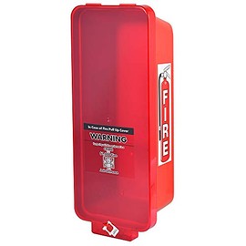 PRO&Family Red Surface-Mounted Fire Extinguisher Cabinet with Red Pull-Cover for 2 12 lb. or 5 lb. Fire Extinguishers Lock Box Fire Box Outdoor Wall Mounted Cabinet(sac-3)