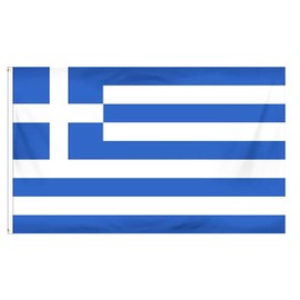 Cosymate Greece National Flag Greek Flag 3x5ft with Brass Grommets, Vivid Color, UV Fade Resistant, Canvas Header, Double Stitched, 90x150cm