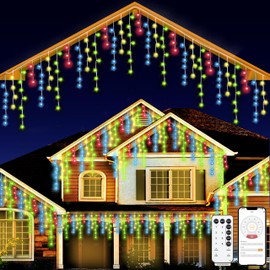 Peyayi 98ft Christmas Lights Outdoor, Multicolor 1280 LEDs String Light with App and Remote Control, Multifunctional Waterproof for Holiday Outside House Roof Indoor Decor