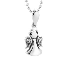 fish Kinderkette Mädchen Silberkette Sterling-Silber 925 Anhänger Schutzengel längen-verstellbar Geschenkverpackung Taufe Geschenk