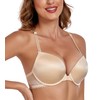 Lemorosy Women's Push Up Bra with Underwire Front Lockable V-Neck