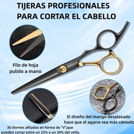 Tijeras para Cortar Cabello Profesional, 15 Piezas Tijeras Barberia, Profesional de Tijeras Peluqueria de Barbero, Kit de Corte de Cabello para Mujeres, Para Hogar/Sala de Belleza/Barbería