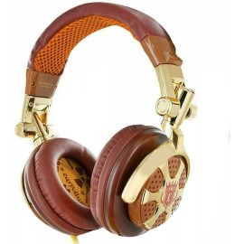 iFrogz Billionaire DJ-Style Stereo Headphones Gold/Brown