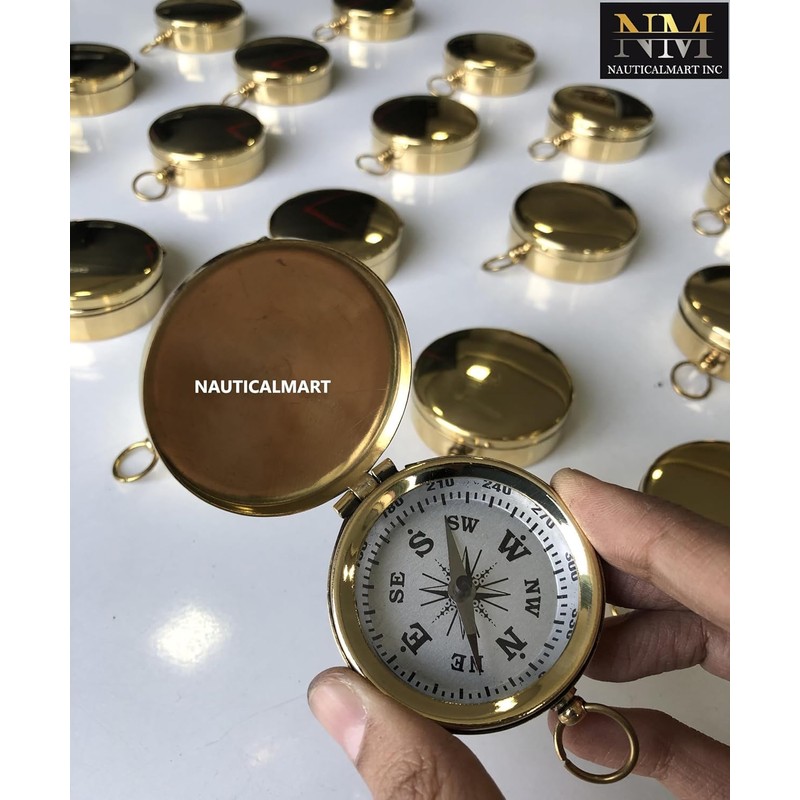 Nautical Brass Pocket Marine Compass Best Gift Set (Only One