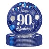 16 Navy Blue 90th Birthday Plates - 7" Paper Plates