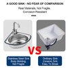 Corner Sink Wall Mount Bathroom Laundry Restaurant Sink Single Bowl