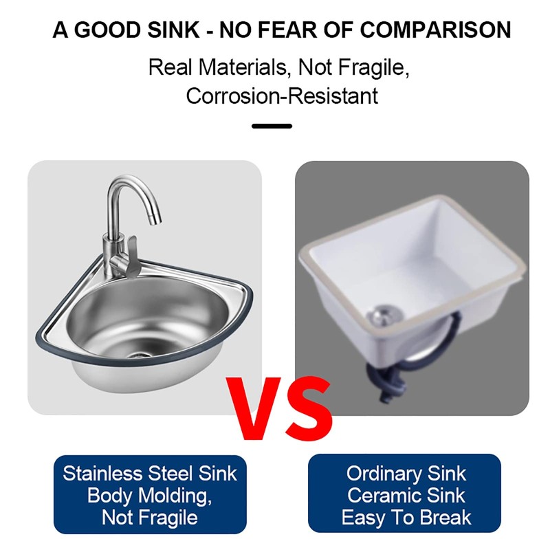 Corner Sink Wall Mount Bathroom Laundry Restaurant Sink Single Bowl