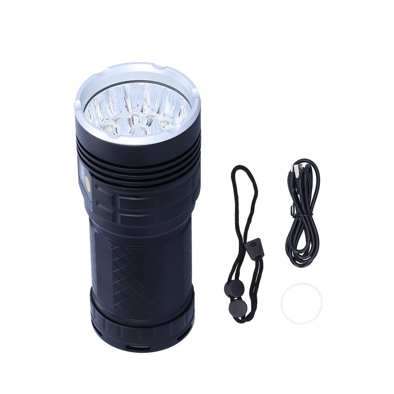 LED Flashlight XMT6 LED 15000lm USB Rechargeable IP65 Waterproof Outdoor