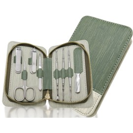 8 in 1 Manicure Set with Case Professional Manicure Tool Kit, anicure Sets Pedicure Kits Stainless Steel Nail Clipper Personal Care Tools with PU Leather Case, MK4201