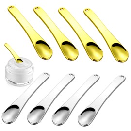 DOITOOL 8 Pcs Mini Mask Spoon Skincare Face Tools Skin Care Kit Makeup Applicator Mixing Spoons Beauty Makeup Scoops Small Makeup Spoons Mini Scoop Eye Massage Metal Cream Spoon