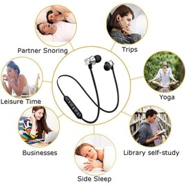 Wireless Earbuds & Bluetooth Headphones: Magnetic Neckband, In-Ear Bluetooth Earphones with Microphone, IPX6 Sweatproof, Deep Bass - Perfect for Calls, Music, Sports - Lightweight. (Silver)