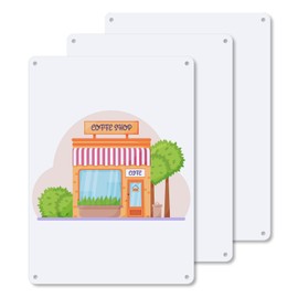 Aluminum Metal Signs Sublimation Photo Blanks, 0.65mm Thickness Big Nameplates with 4 drilled Holes for Heat Transfer Press/UV Print, 8x12 Inch, 3 PCS