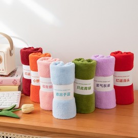 Premium Coral Velvet Towel - Souvenir, Business & Holiday Gift Pattern Green Only (35x75cm) 20ea