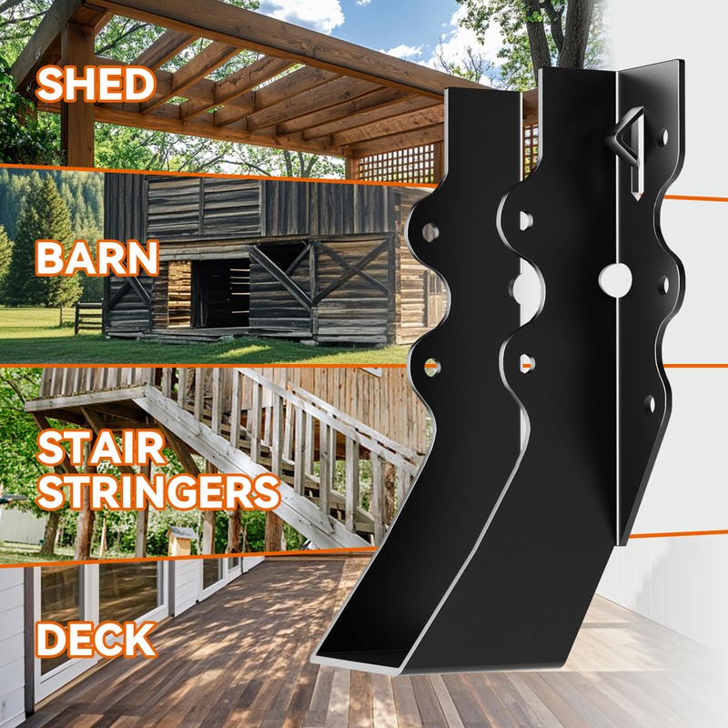 25 Pcs Black 2x6 Joist Hangers for Wood, Rafter Brackets,