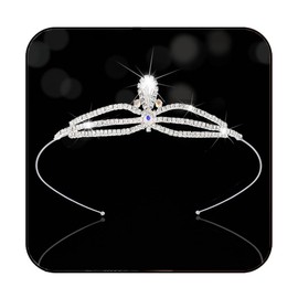 Kilshye Rhinestone Princess Tiara Silver Tiaras and Crowns Birthday Costume Hair Accessories for Girls