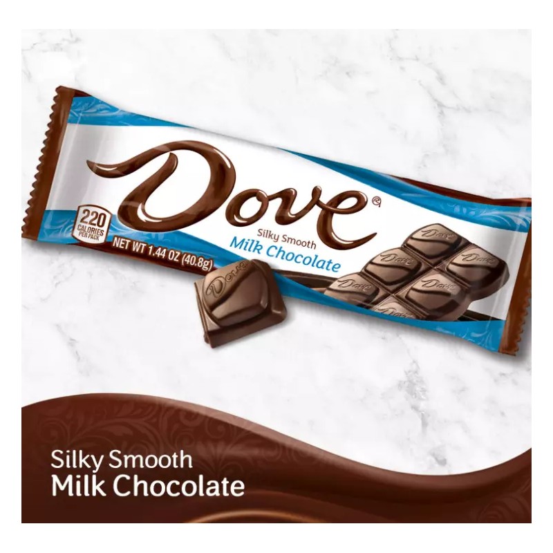 Dove Milk Chocolate Singles Size Candy Bar 1.44-Ounce Bar 18-Count