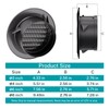 HG Power 6 inch Vent Cover, ABS Black Soffit Vent,
