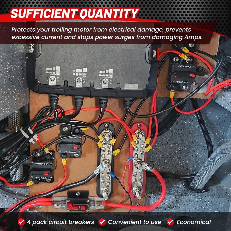 RED WOLF 4 Pack 100Amp Circuit Breaker Manual Reset Switch