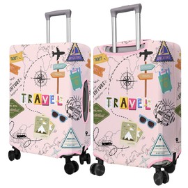 PtRug Travel Luggage Cover Suitcase Protector Fits 18-32 Inch Wheel Covers PatternedTravel Related Items Flower Luggage Protector Elastic L