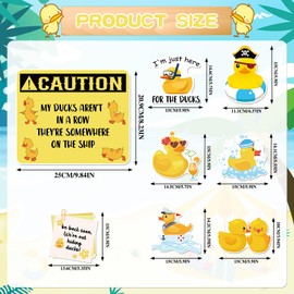 Cosmisun Cruise Door Decorations Magnetic - 8PCS Funny Ducks Themed Cruise Door Ship Decorations Magnets Reusable Cruising Ducks Magnet Stickers for Carnival Ship Cabin Refrigerator Decor