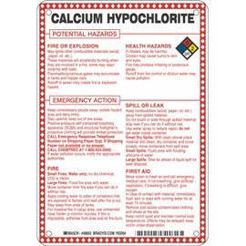 Brady 48853 Premium Fiberglass Hazardous Material Sign, 10" X 7", Legend "Calcium Hypochlorite"