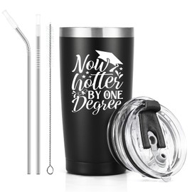 Livole Graduation Gifts for Him, Boys, Friends, Men, High School, Master, Bachelor Graduate Presents, Now Hotter by One Degree, Congratulations Gifts for Him, 20oz 600ml Travel Mugs, Insulated Cup