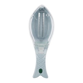 Hopzab Multifunctional Fish Scale Remover with Transparent Cover, Fishes Scaled Removal Gadget, Efficient Scales Scraping Brush, Plastic Fish Scale Peeling Tool,Kitchen Cooking Tools(Bule）